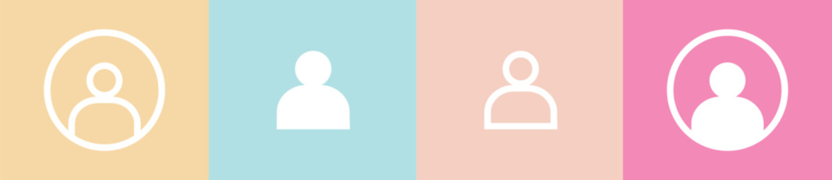 User Profile Avatar Icons Set with Pastel Background &ndash; Minimal Flat Vector.