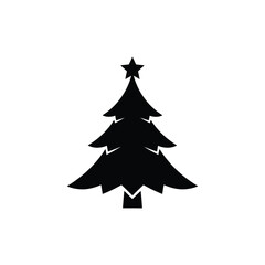 Obraz premium Classic Christmas Tree Silhouette with Star Topper Vector