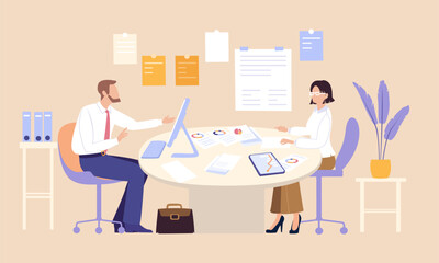 Office Workday.  People work at their desk in a office, representing productivity, focus, and everyday professional collaboration.