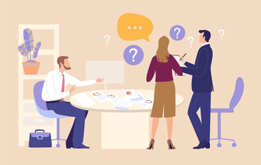 Financial Dispute Meeting. Business  professionals engage in a tense discussion during a meeting, representing resolution, critical decision-making, and challenges in business