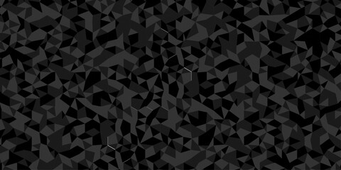 Fototapeta premium Vector paper black and gray poly triangle texture pattern design. minimal paper low polygon cubic design. geometric wall metal cube triangle wallpaper background.