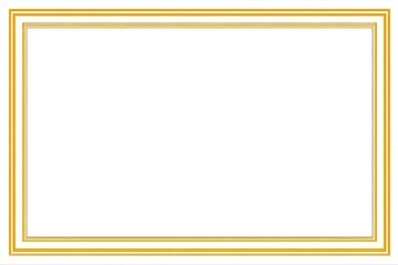 A rectangular, gold-toned frame with multiple concentric borders, surrounding a blank white space