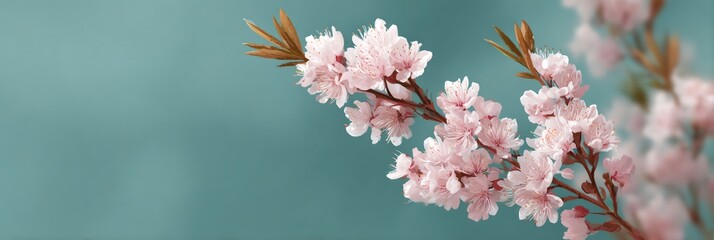Pink flower with a green background