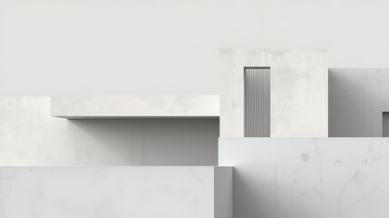 Fototapeta premium Minimalist White Architectural Structure with Modern Geometric Design and Clean Lines