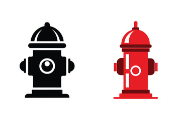 Fire Hydrant Silhouette Emergency Water Supply Safety Icon Design