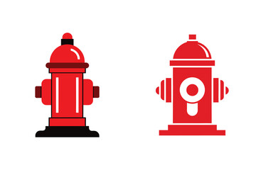 Fire Hydrant Silhouette Emergency Water Supply Safety Icon Design