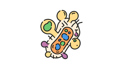 Fototapeta premium Microorganism Vector Illustration, Stylized Microbe Graphic, Scientific Research and Biology Concept, Flat Design