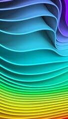 Abstract wallpaper with curvy colorful layers