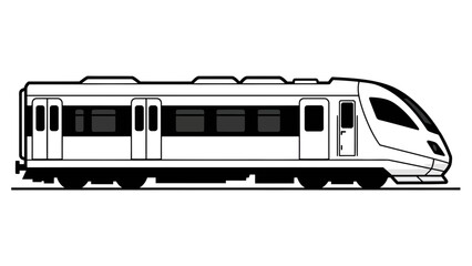 Modern High-Speed Train Vector Illustration, Sleek Design for Transportation and Technology Concepts, Clean Graphic for Commercial Use