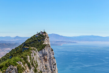 Aerial view of top of Gibraltar Rock, in Upper Rock Natural Reserve