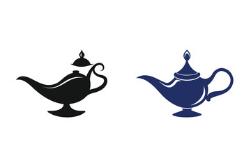 Magic Lamp Icon Silhouette Vector Illustration Design