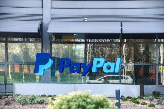 a paypal sign at facility in ireland