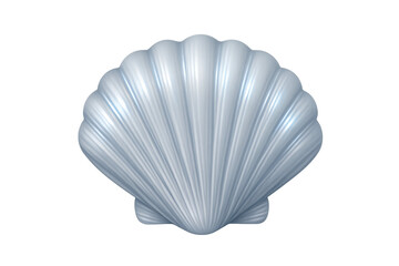 Fototapeta premium Scallop seashell creating a marine icon, pearl, ocean, beach, coastal, underwater life theme on transparent background