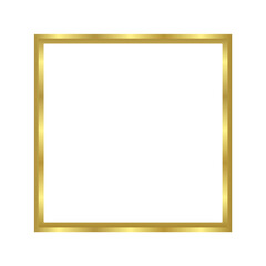 Obraz premium Gold metallic square frame border on transparent background