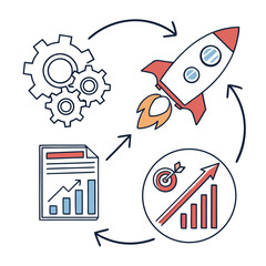Business Workflow Process Icons: Efficiency and Productivity