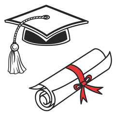 Graduation certificate modern flat icons