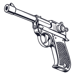 Gun isolated on white background, no text