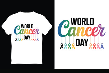 Minimal World Cancer Day Awareness T Shirt Vector Design