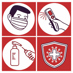Health hygiene icons for personal care and wellness