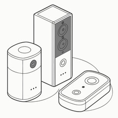 High-end smart home technology illustration with modern app