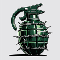 vector image of a spiked grenade