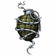 vector image of a spiked grenade