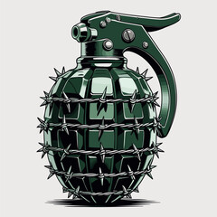 vector image of a spiked grenade