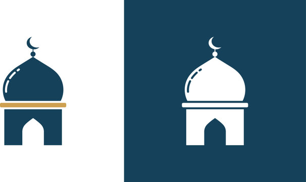 Minimal Islamic Mosque Dome Vector Illustration