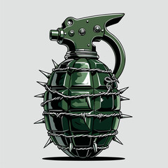 vector image of a spiked grenade