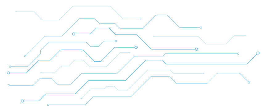Dense Blue Circuit Board Pattern with Nodes on Black