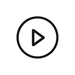 Simple graphic icon of a hollow triangle within a circle; white background