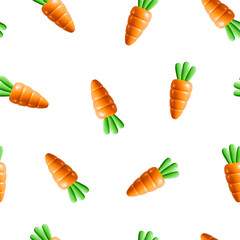 3d carrot seamless pattern vector render vegetable texture backgrond