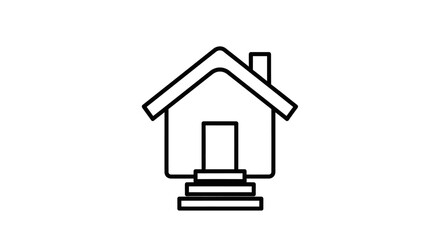 Minimal house icon illustration representing residential property and home ownership concepts. This clean vector design is perfect for real estate platforms, property apps, and housing-related brandin