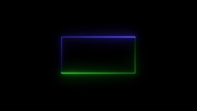 Glowing rectangular frame animation for digital interface screen use. Minimal border layout designed for abstract background and overlay visuals. Futuristic light frame element for projects.