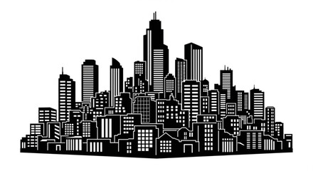 Obraz premium New York City skyline with iconic skyscrapers and urban cityscape illustration