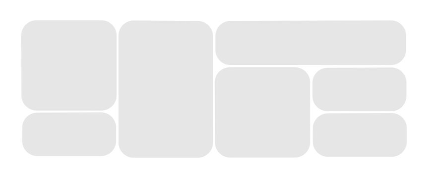 Light Gray Rounded Rectangles and Squares on Black Background
