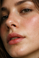 Fototapeta premium Close up portrait of young woman with natural face