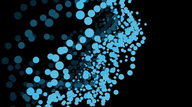Abstract blue bubble pattern with glowing dots and circular motifs in a dynamic, digital background.