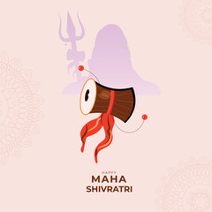 Maha Shivratri banner. Hindu celebration card for web design. Vector illustration