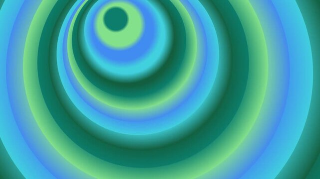 Abstract concentric spiral patterns with vibrant blue and green gradients, a hypnotic circular design for modern wallpapers.