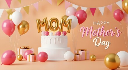 Golden Mom Text Mother&rsquo;s Day Celebration Background