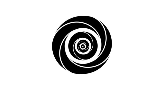 Abstract Black Spiral Vortex Illusion.