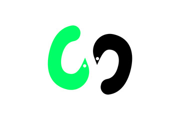 Fototapeta premium Modern CJ Letter Logo, Abstract C J Monogram, Creative People Connection Symbol