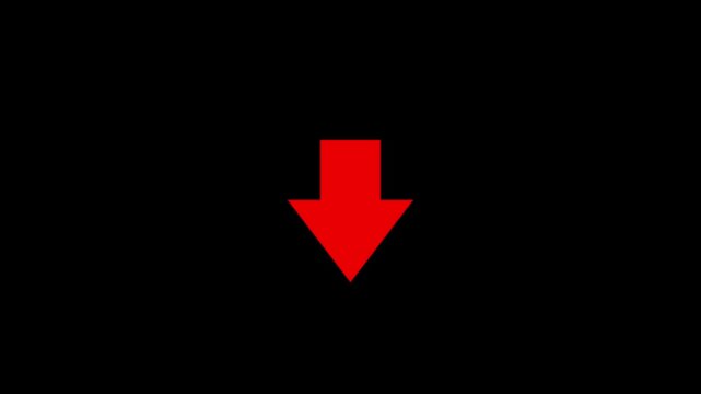 Animated arrow pointing down on black background.