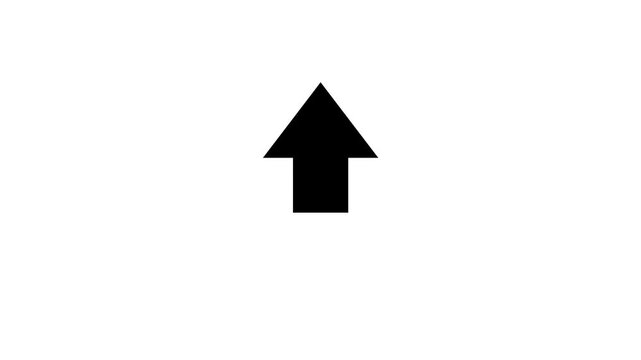 Animated black arrow bouncing slide to top