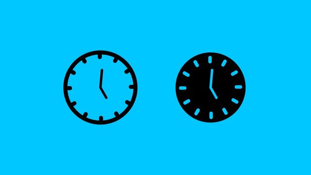 Clock Icons Vector Animate 4K on transparent background