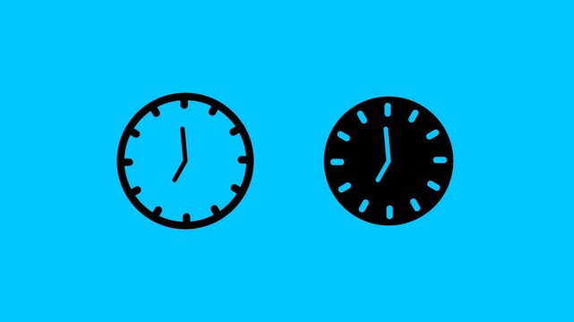 Clock Icons Vector Animate 4K on transparent background
