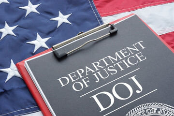Department of Justice DOJ Concept, Federal Law Enforcement and Legal System