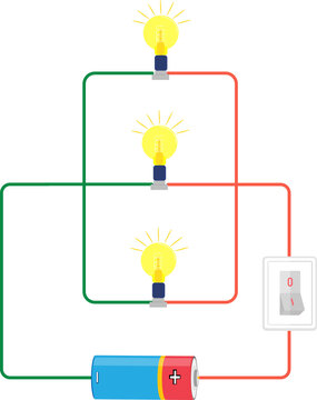 parallel electric circuit diagram with light bulbs