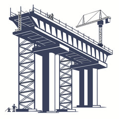 Obraz premium Modern Bridge Construction Structure Vector Illustration